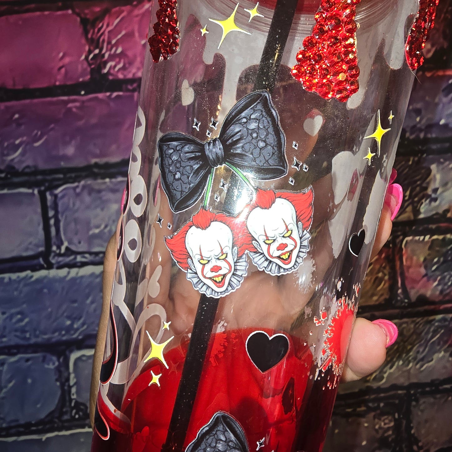Pennywise Blood Drip | Rhinestone Drip Bling Tumbler