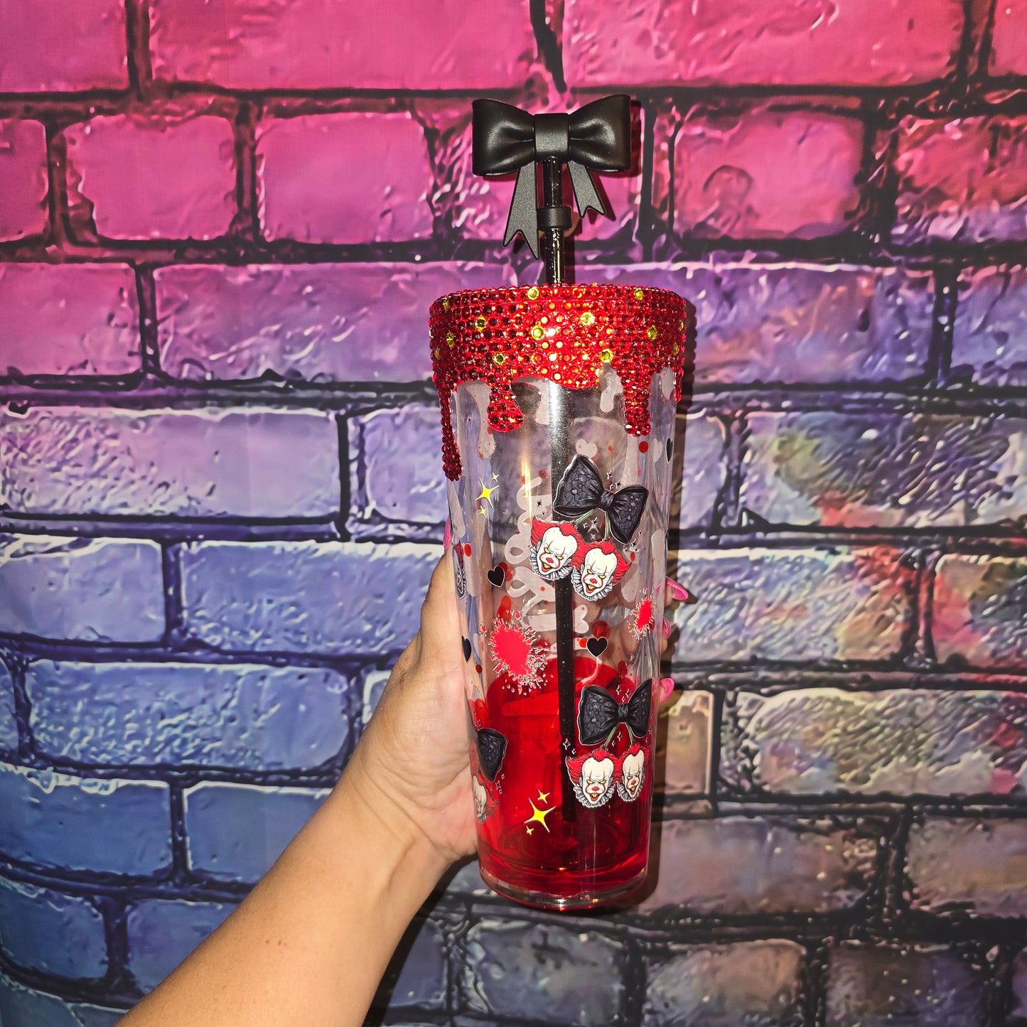 Pennywise Blood Drip | Rhinestone Drip Bling Tumbler
