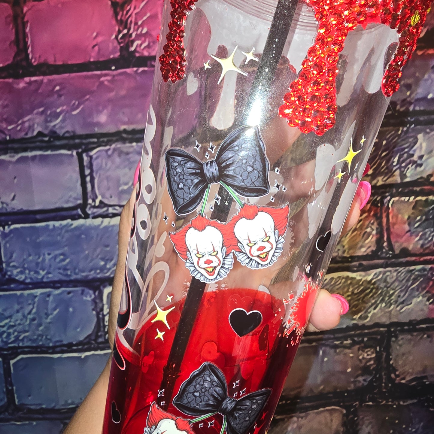 Pennywise Blood Drip | Rhinestone Drip Bling Tumbler