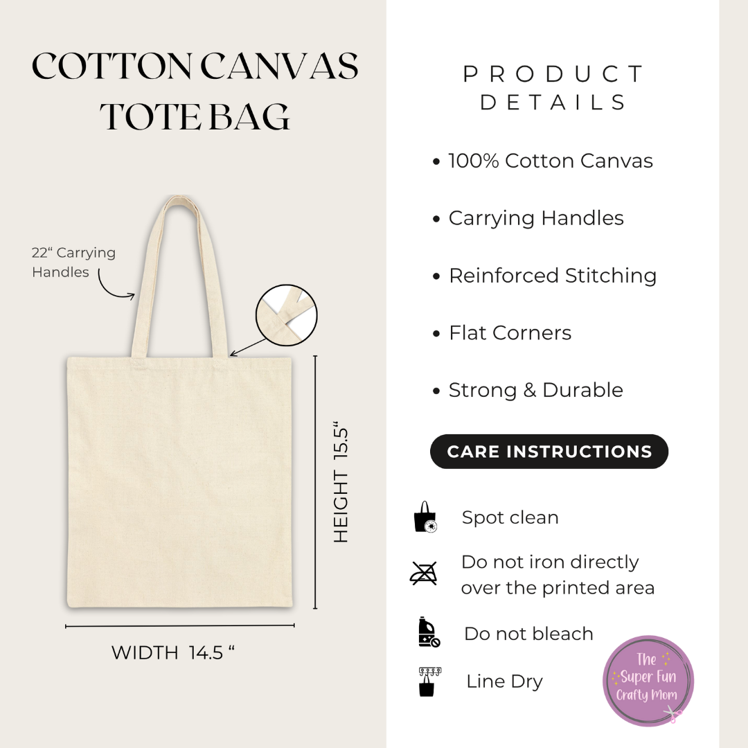 Spooky Guys Canvas Tote Bag with Pink Ribbon Bows