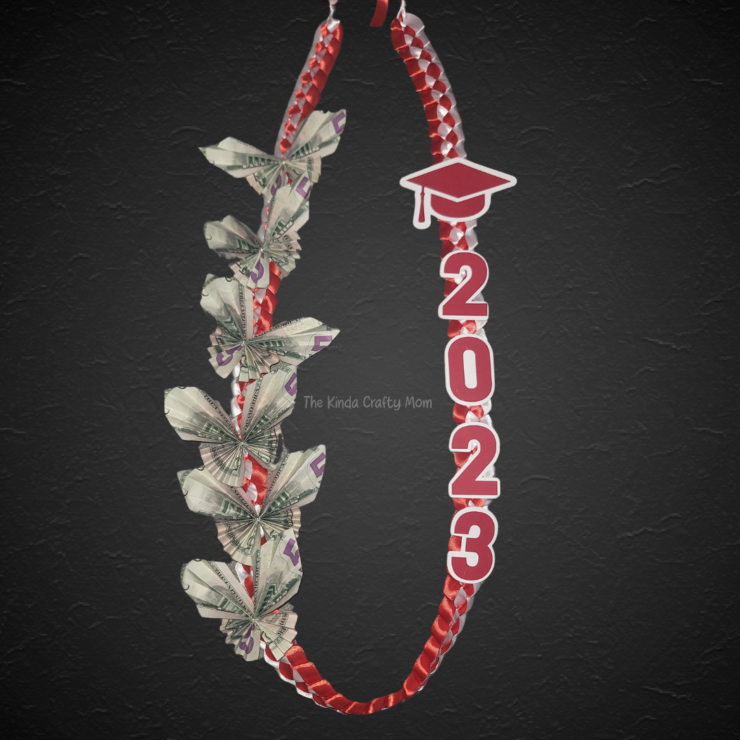 Red & White Ribbon Lei