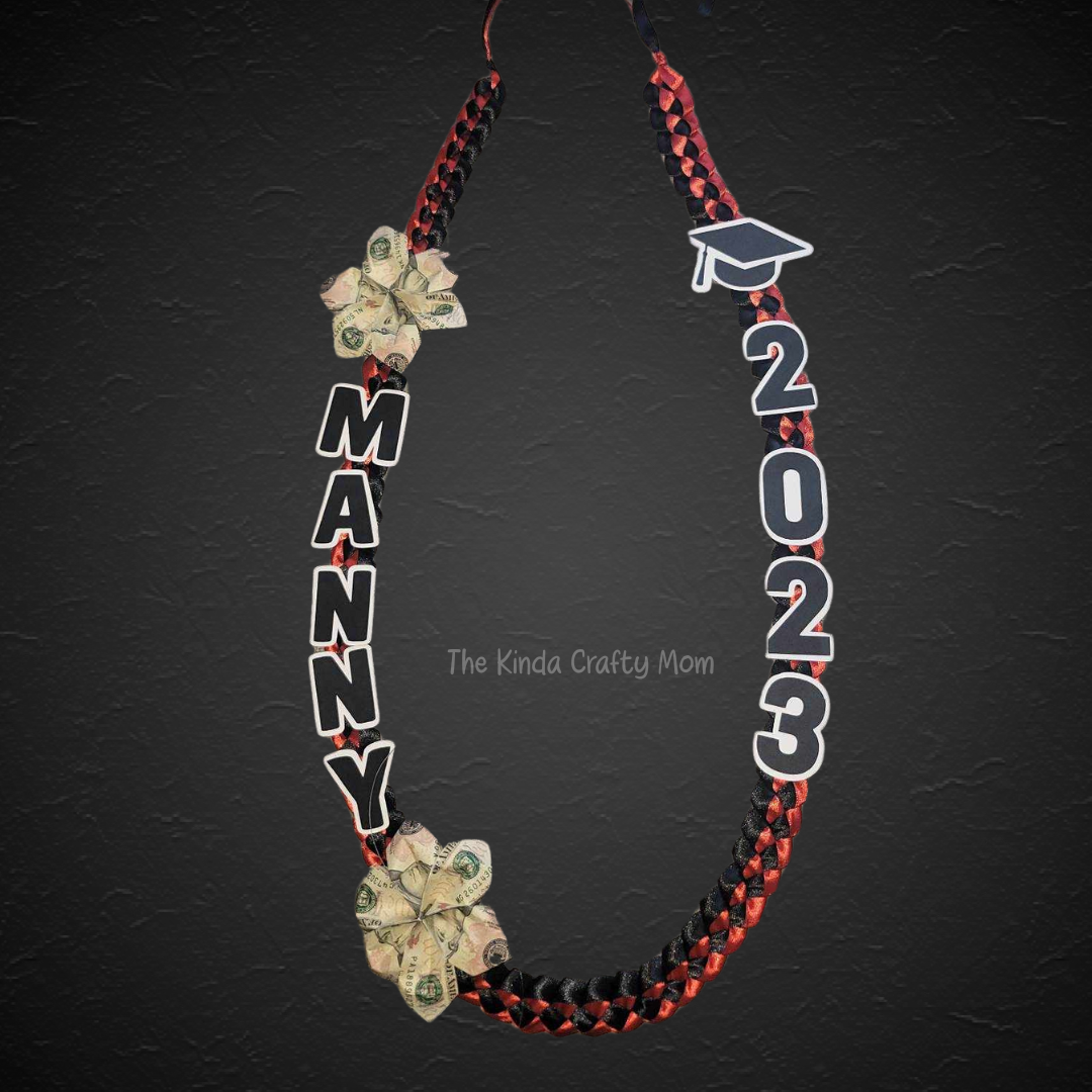 Black & Red Ribbon Lei