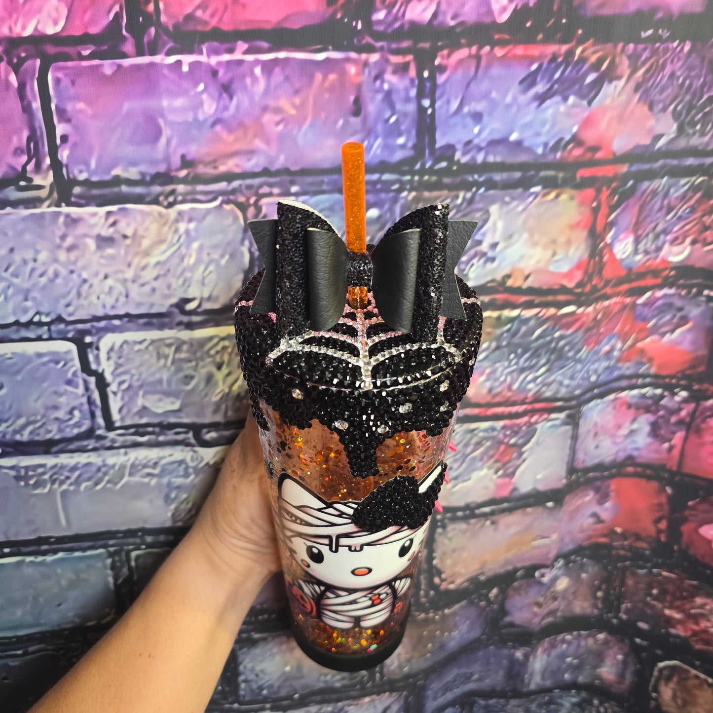 Mummy Kitty Snowglobe Tumbler