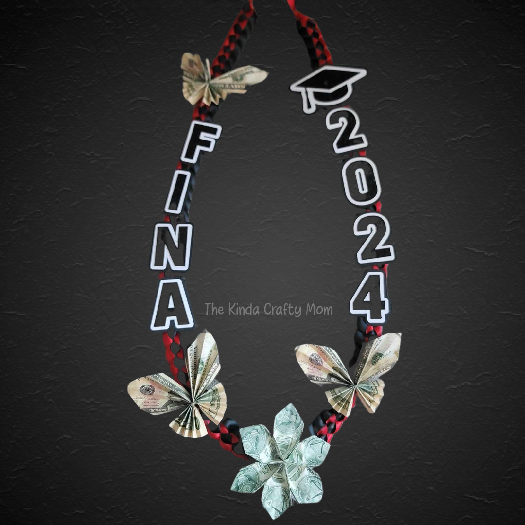 Black & Red Ribbon Lei