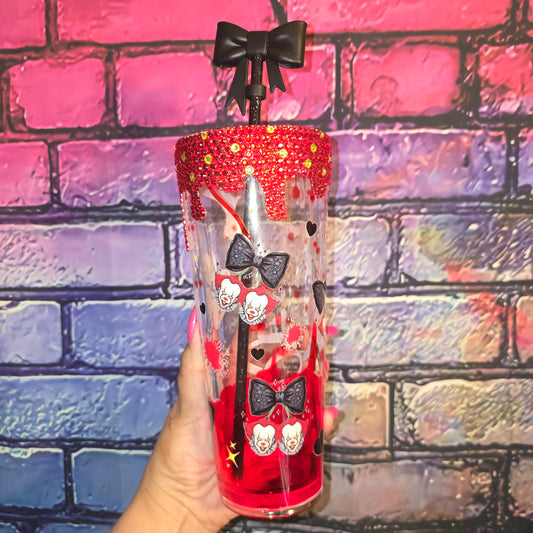 Pennywise Blood Drip |  Rhinestone Drip Bling Tumbler