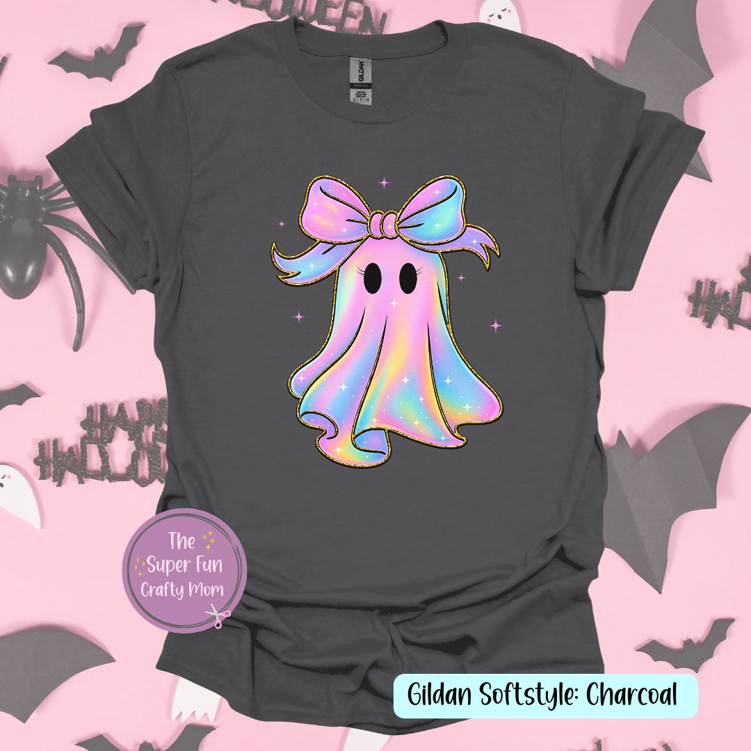 Cute Colorful Ghost with Bow