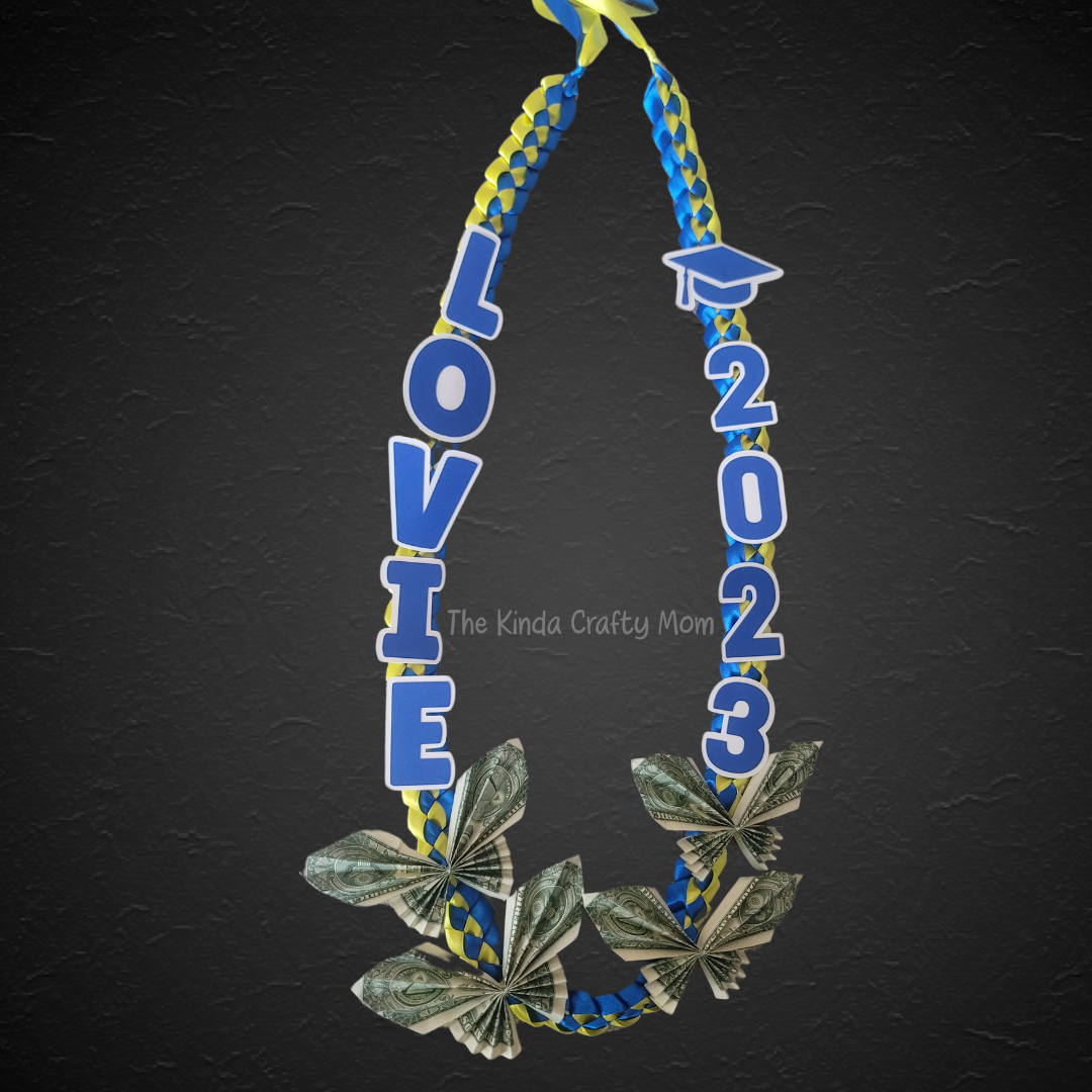 Royal Blue & Yellow Ribbon Lei