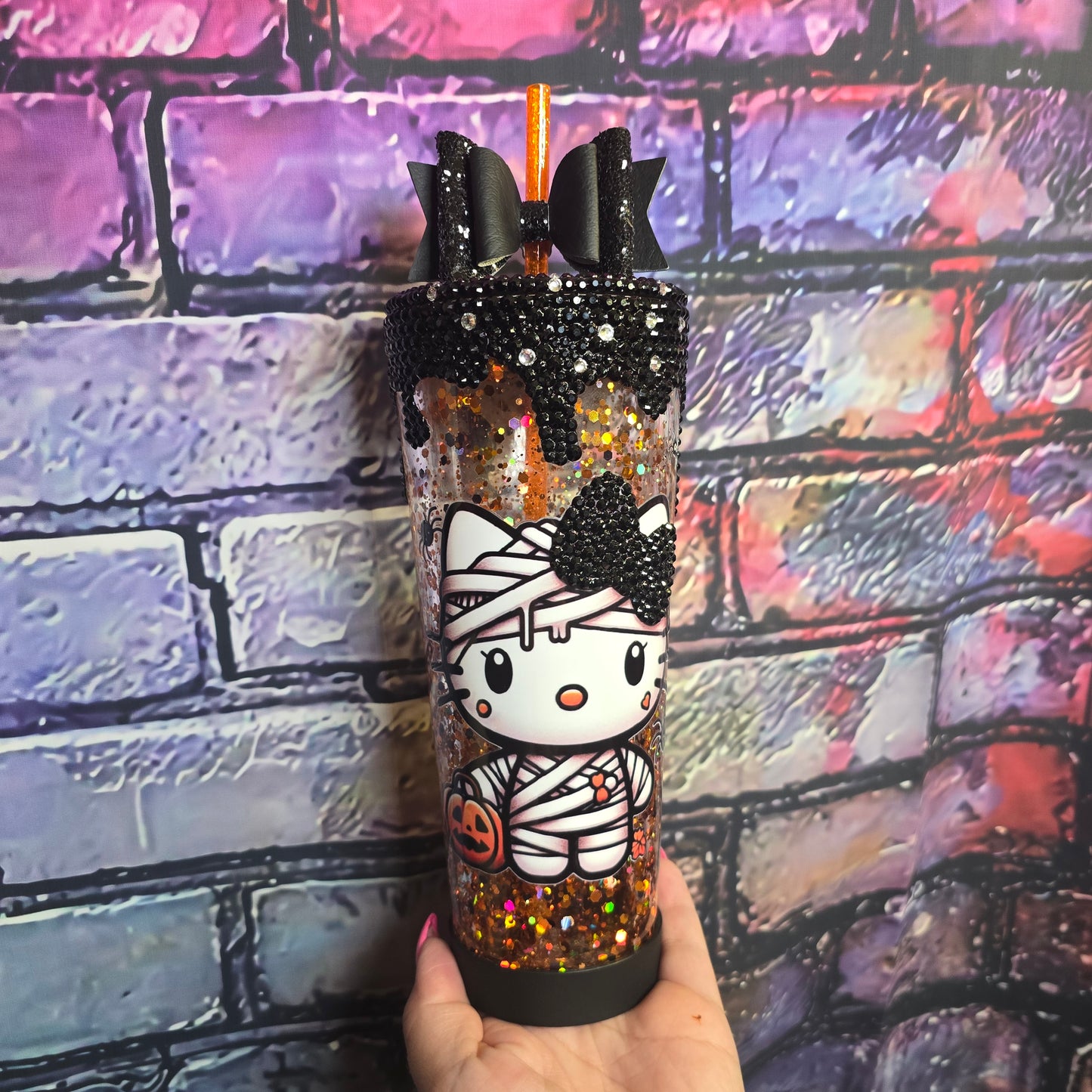 Mummy Kitty Snowglobe Tumbler