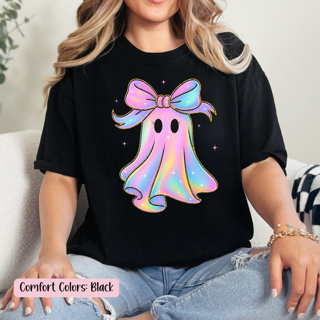 Cute Colorful Ghost with Bow