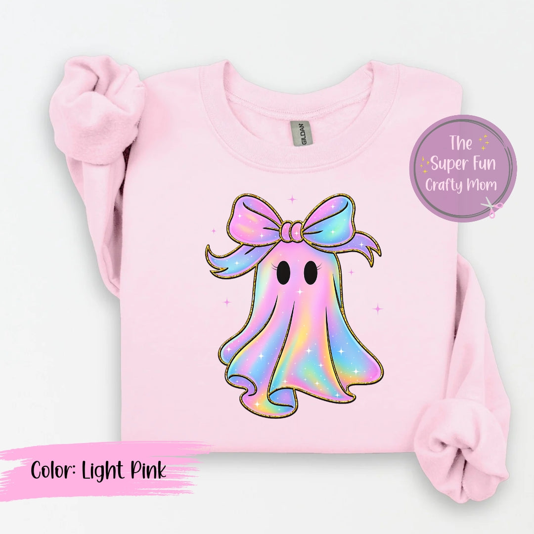 Cute Colorful Ghost with Bow