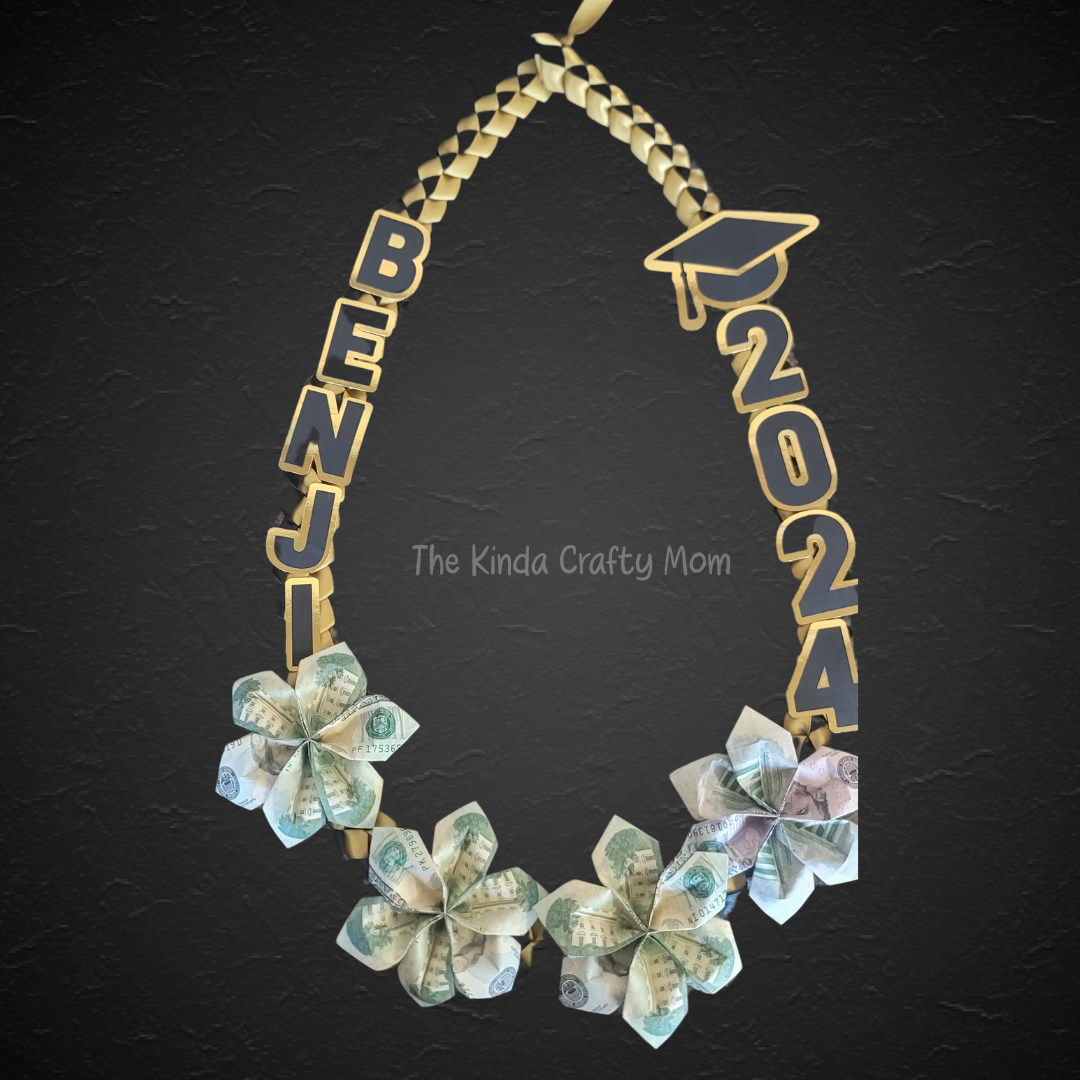 Gold & Black Ribbon Lei