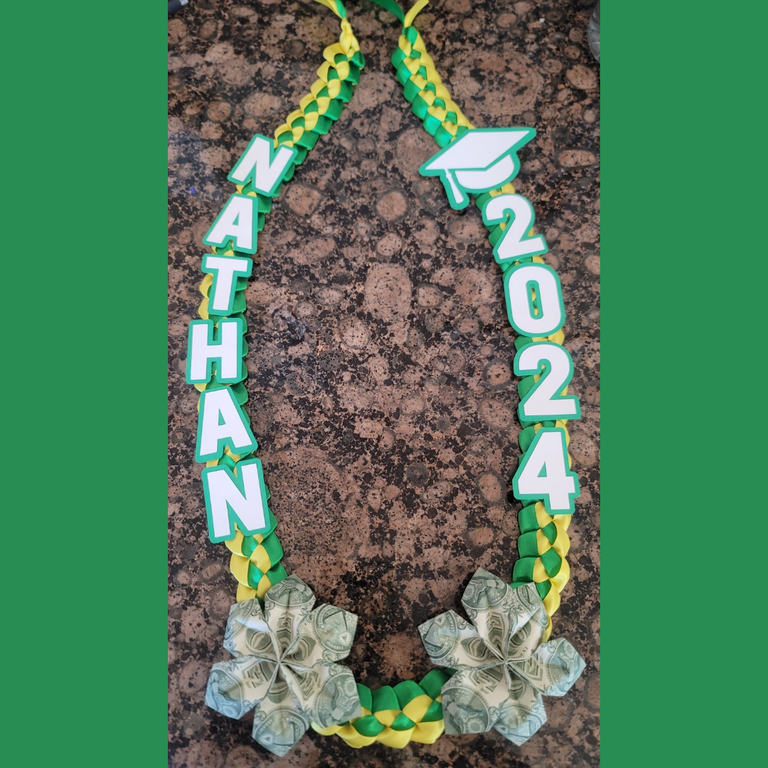 Green & Yellow Ribbon Lei