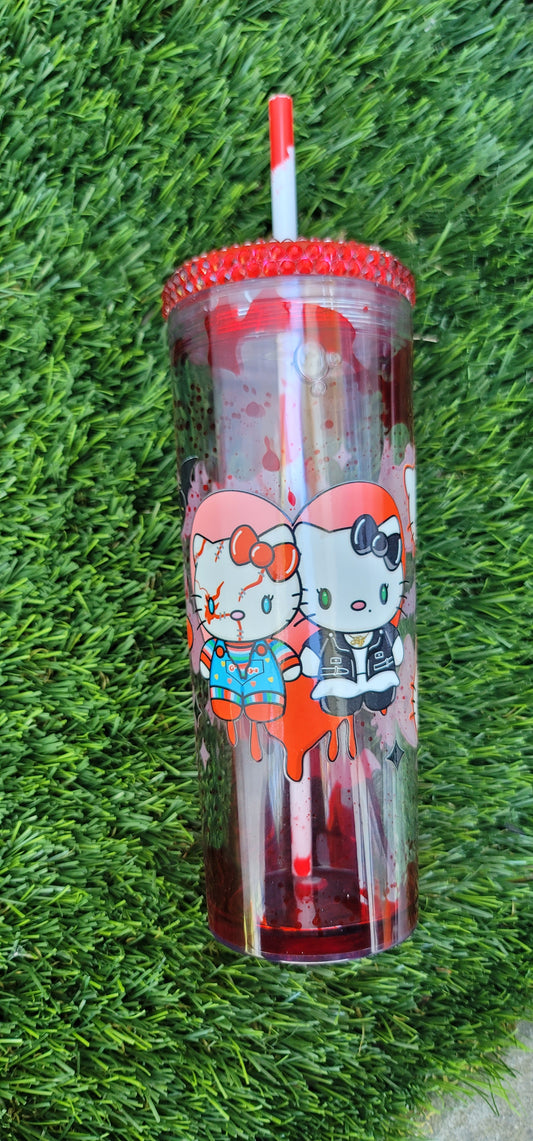 Chucky & Tiffany Blood Drip Tumbler