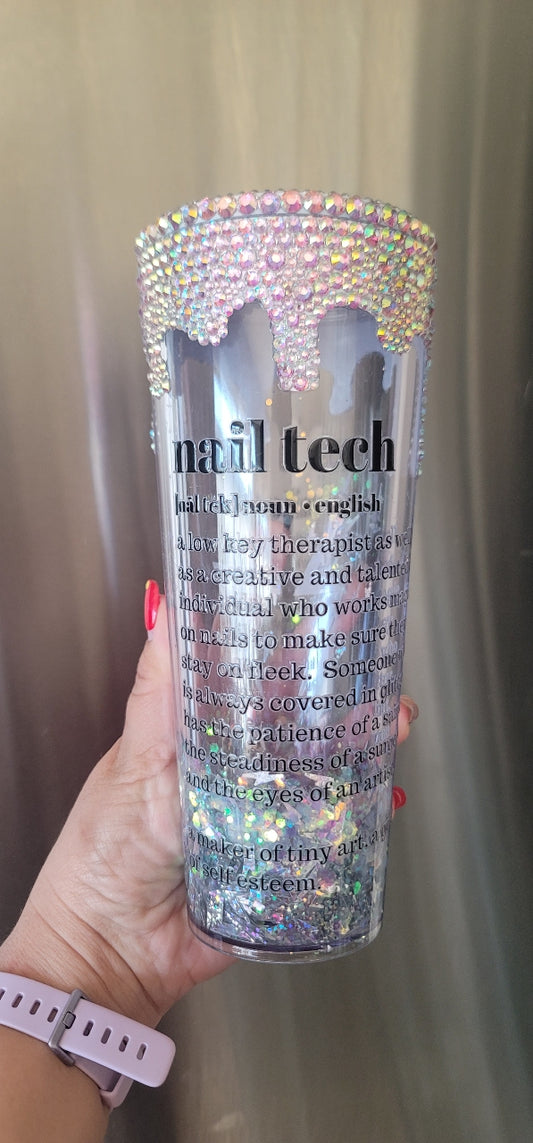 Nail Tech Snowglobe Tumbler