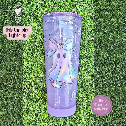 Colorful Ghost Snowglobe Tumbler (Lights up)
