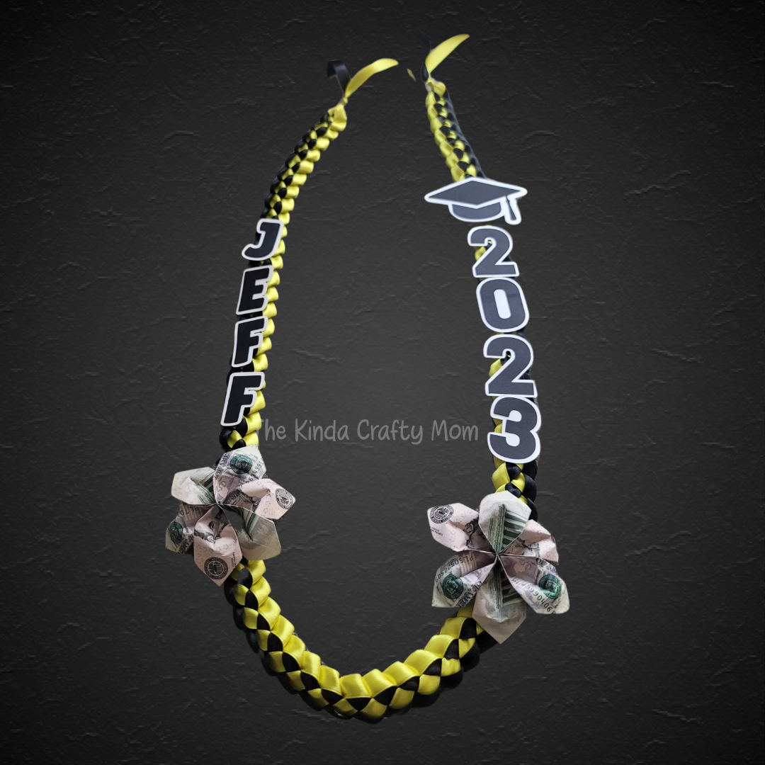 Black & Yellow Ribbon Lei