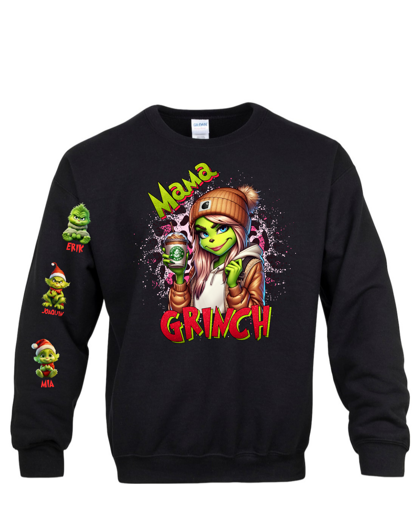 Mama Grinch Family Shirt on black