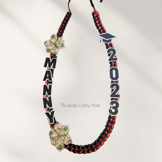 Black & Red Ribbon Lei