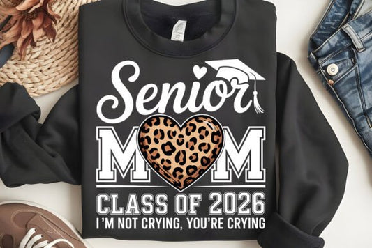 Senior Mom Class of 2026 (cheetah heart)