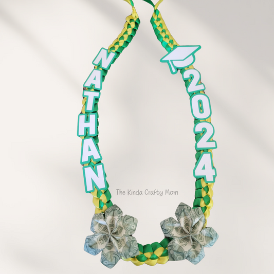 Green & Yellow Ribbon Lei