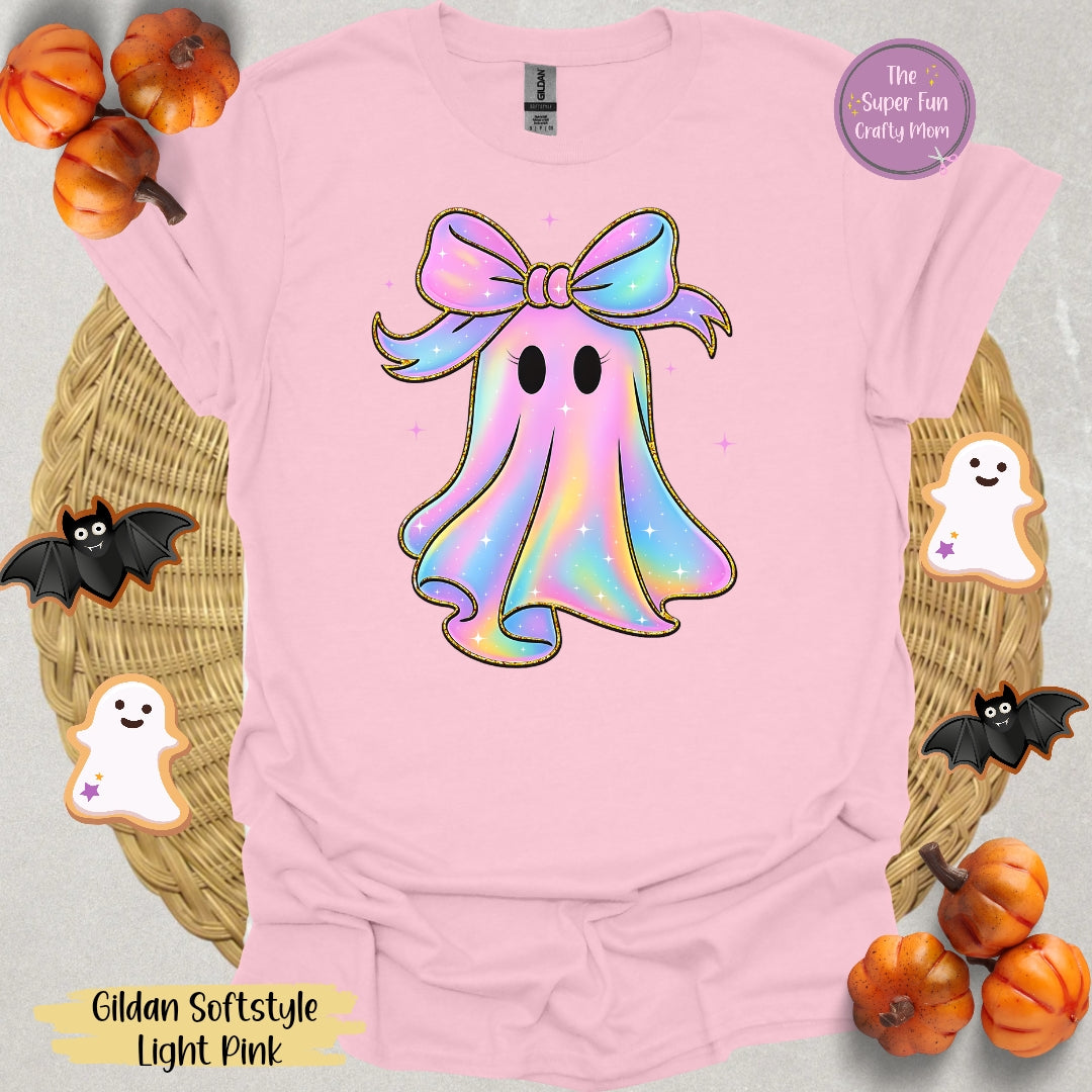 Cute Colorful Ghost with Bow