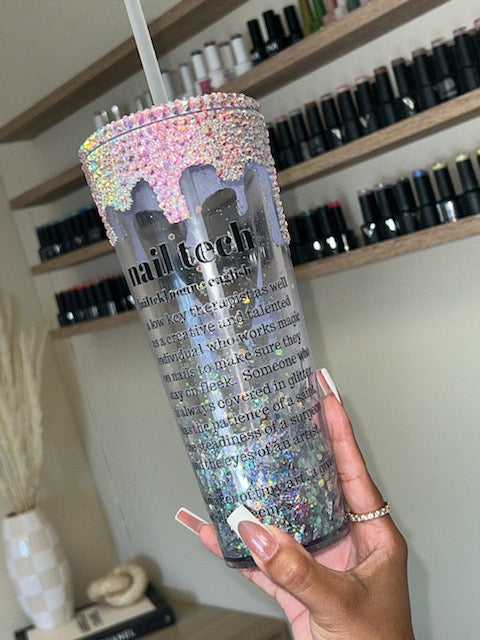 Nail Tech Snowglobe Tumbler