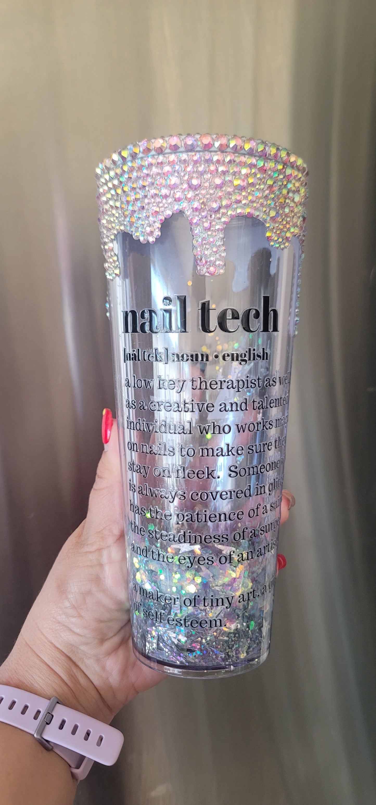 Nail Tech Snowglobe Tumbler